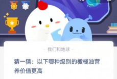 猜一猜：以下哪种级别的橄榄油营养价值更高?支付宝蚂蚁庄园8月30日答案